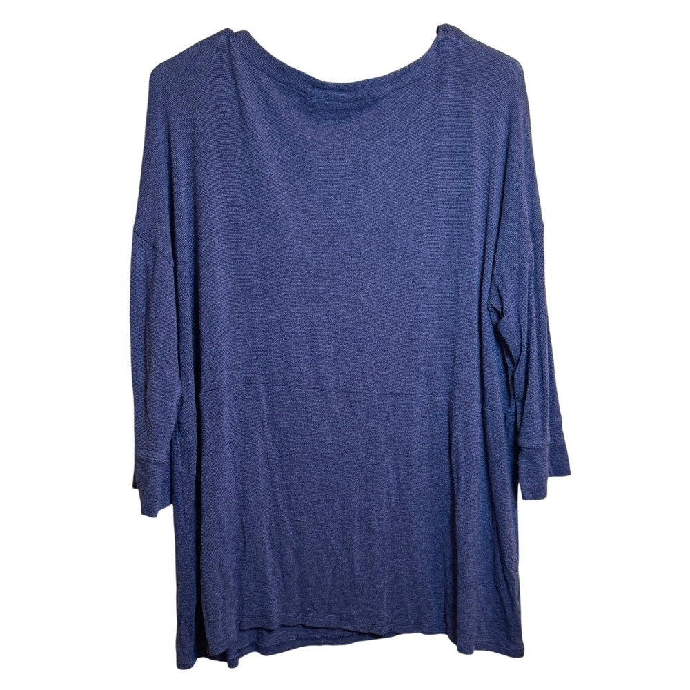 J Jill Wearever Collection Womens Medium Purple Heathered Knit 3/4 Sleeve Top - Picture 6 of 6
